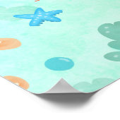 1st Birthday Turtle Under The Sea Party ポスター (角)