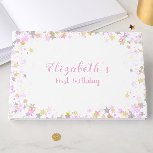 1st Birthday Twinkle Little Star Pink ゲストブック