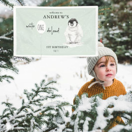 1st Birthday Winter Wonderland Birthday Welcome 横断幕