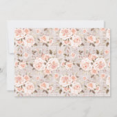 1st Birthday Wood Shabby Chic素朴バラ写真 招待状 (裏面)