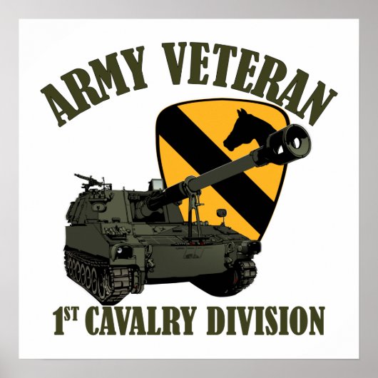 1st Cav Vet - M109 Howitzer ポスター (正面)