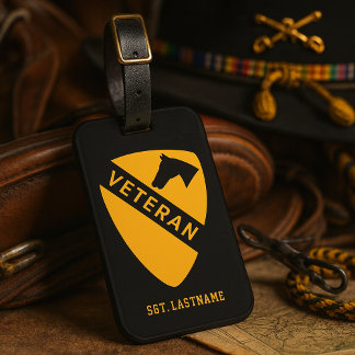 1st Cavalry Division "First Team" Personalized ラゲッジタグ