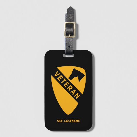 1st Cavalry Division "First Team" Personalized ラゲッジタグ (正面縦)
