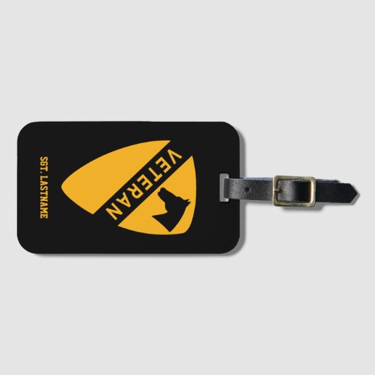1st Cavalry Division "First Team" Personalized ラゲッジタグ (正面横)