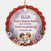 1st Christmas 2 sided Golden Keepsake セラミックオーナメント (裏面)