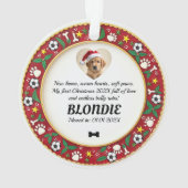 1st Christmas 2-sided Paws & Holly オーナメント (裏面)