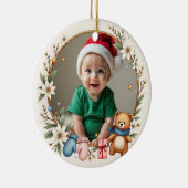 1st Christmas 2 sided Poinsettia Snuggles セラミックオーナメント (右)