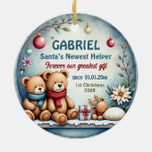 1st Christmas 2 sided, Tiny Toes & Tinsel セラミックオーナメント (裏面)