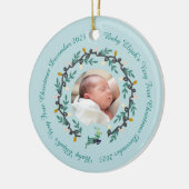 1st Christmas Deer with Wreath Teal2 セラミックオーナメント (左)