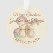 1st Christmas Grandma & Grandpa - Baby Booties オーナメント (正面)