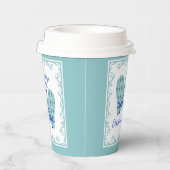 1st Christmas Mittens Blue Bow Holiday 紙コップ (右)