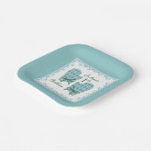 1st Christmas Mittens Green Bow Holiday ペーパープレート (傾斜あり)