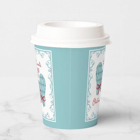 1st Christmas Mittens Red Bow Holiday 紙コップ (右)