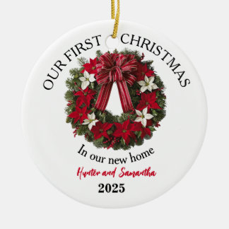 1st Christmas New Home Personalized Ornament セラミックオーナメント