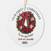 1st Christmas New Home Personalized Ornament セラミックオーナメント (左)