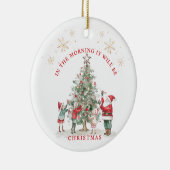 1st Christmas Santa Elf's Tree Baby Photo セラミックオーナメント (右)