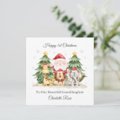 1st Christmas Santa Jungle Animals Christmas Card シーズンカード (スタンド正面)