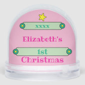 1st Christmas stars name year yellow pink green (裏面)