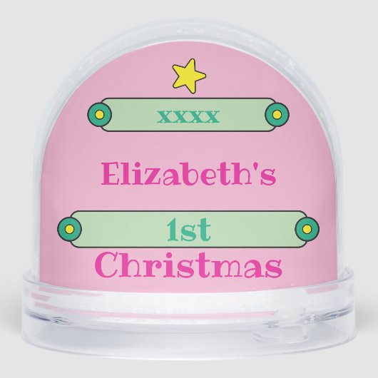 1st Christmas stars name year yellow pink green (裏面)