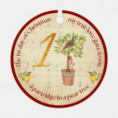 1st Day of Christmas Partridge in a Pear Tree メタルオーナメント (正面)