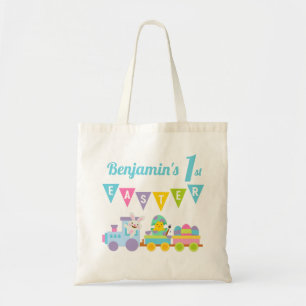 1st Easter Rabbit Blue トートバッグ