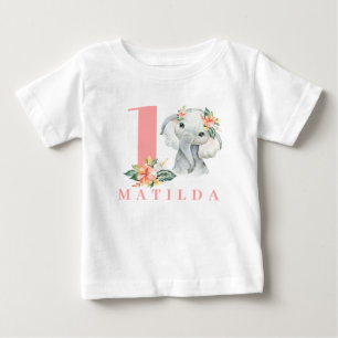 1st elephant birthday tシャツ