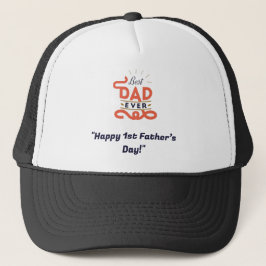 1st Father's Day Hat – ニューはっきりしたダッド向けブルー文字 キャップ