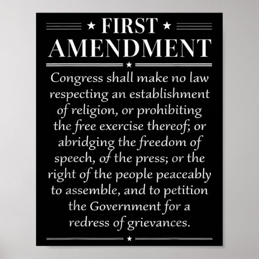 1st First Amendment U.s. Constitution Patriot  ポスター (正面)