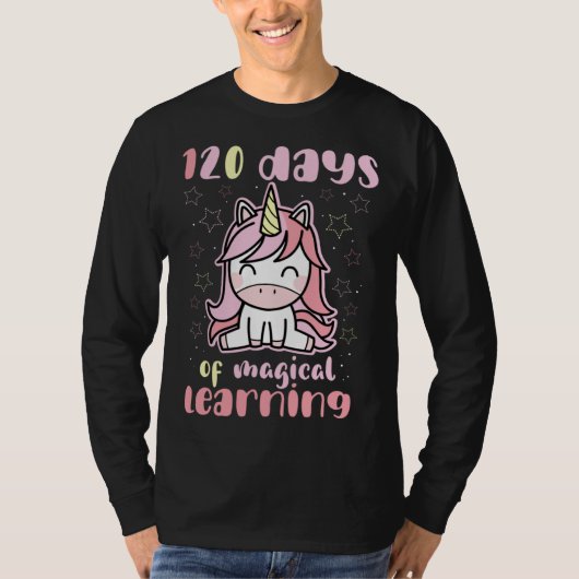 1st Grade 120 Days of School Unicorn  Teacher Kids Tシャツ (正面)