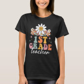1st Grade First Grade Teacher Hippie Groovy Back T Tシャツ (正面)