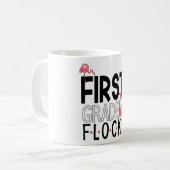 1st Grade Flock Pink Flamingo Squad Teacher Kid Fi コーヒーマグカップ (正面左)