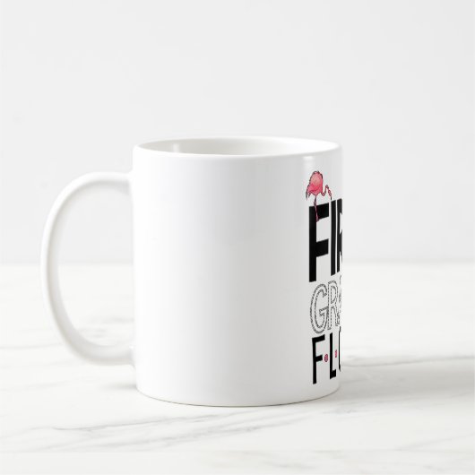 1st Grade Flock Pink Flamingo Squad Teacher Kid Fi コーヒーマグカップ (左)