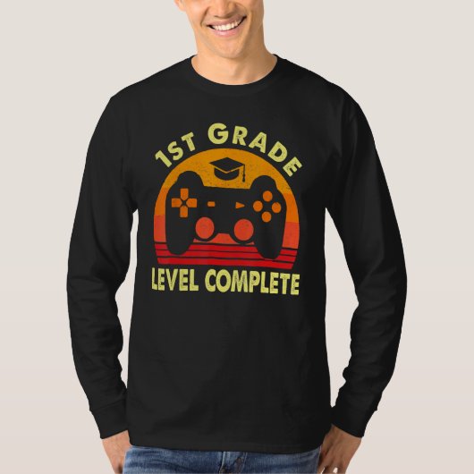 1st Grade Graduation Level Complete Video Game Gam Tシャツ (正面)