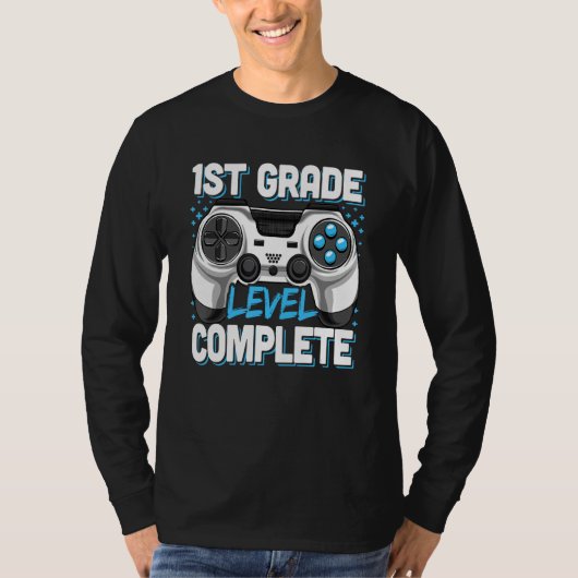 1st Grade Graduation Level Complete Video Gamer Ki Tシャツ (正面)