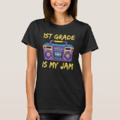 1st Grade Is My Jam School Retro 80s Boombox Stude Tシャツ (正面)