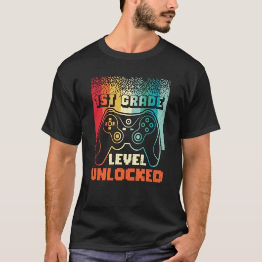 1st Grade Level Unlocked Back To School First Grad Tシャツ (正面)