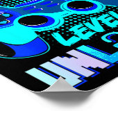 1st Grade Level Unlocked Gamer Boys Kids First Day ポスター (角)