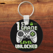 1st Grade Level Unlocked Gamer First Day Of School キーホルダー (正面)