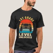 1St Grade Level Unlocked Gamer First Day Of School Tシャツ (正面)