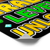 1st Grade Level Unlocked Video Gamer Pixel Ck To S ポスター (角)