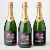 1st Grade Nailed It Unicorn Monster Truck Graduati スパークリングワインラベル (ボトル)