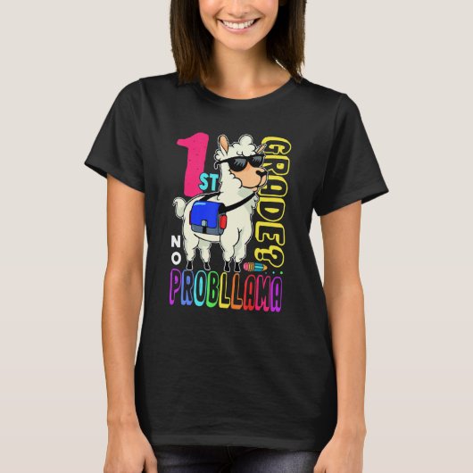 1st Grade No Prob Llama Back To School First Day 3 Tシャツ (正面)