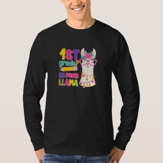 1st Grade No Prob Llama Teacher Student Tシャツ (正面)