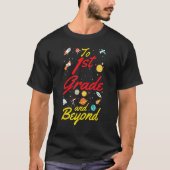 1st Grade Space First Grade Teacher Student Back t Tシャツ (正面)