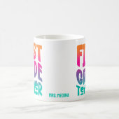 1st Grade Teacher Colorful Ombre Text Design コーヒーマグカップ (中央)