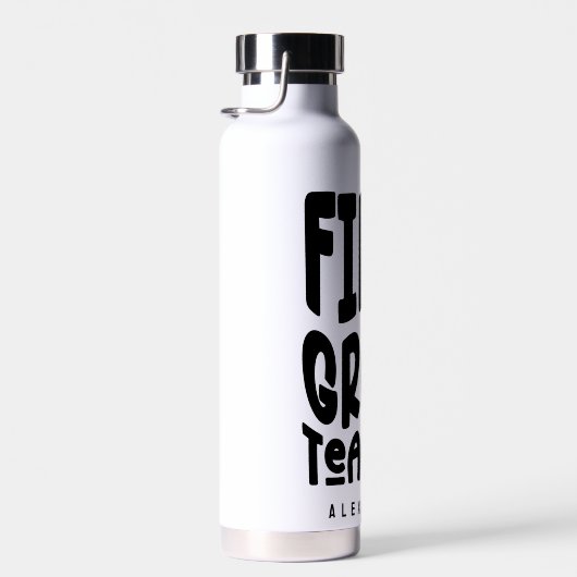 1st Grade Teacher Minimalist Text ウォーターボトル (右面)