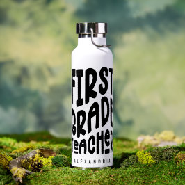 1st Grade Teacher Minimalist Text ウォーターボトル