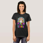 1st Grade Teacher Rainbow No Prob Llama 100 Days o Tシャツ (正面フル)