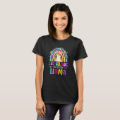 1st Grade Teacher Rainbow No Prob Llama 100 Days o Tシャツ (正面フル)