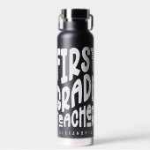 1st Grade Teacher Simple Text ウォーターボトル (正面)